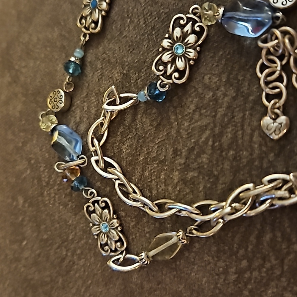 BRIGHTON Long Two-sided Floral Tile Chain Sun Joy Station Necklace - Picture 9 of 10